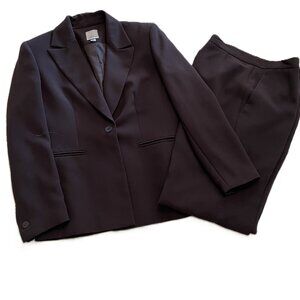 AK ANNE KLEIN WOMEN'S BROWN OFFICE/CAREER PANTS SUIT SIZE 6P (29X28.5)